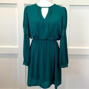 Chiffon and Lace Green Dress
